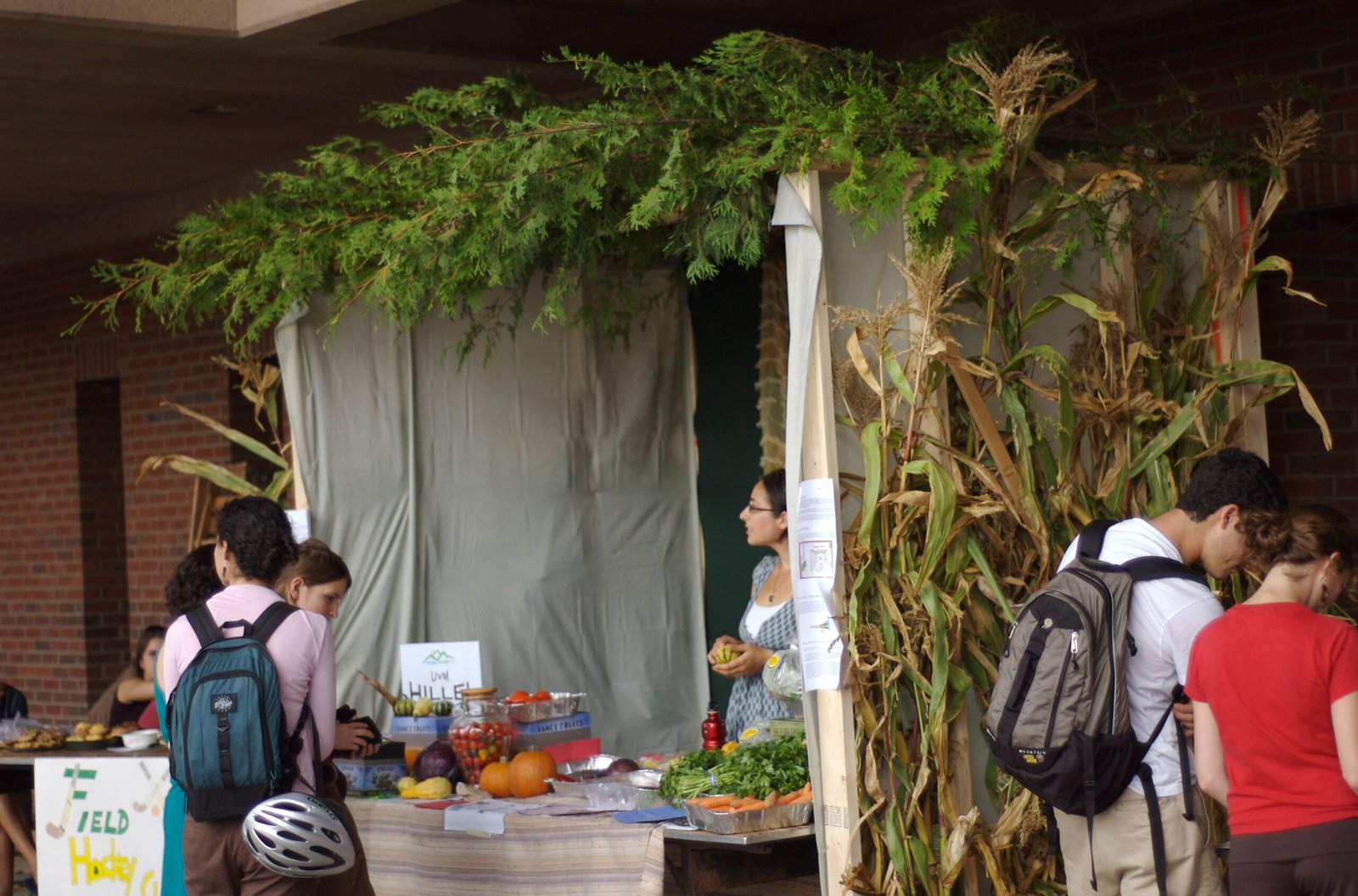 A decorated sukkah photographed by Justin Henry in 2007.